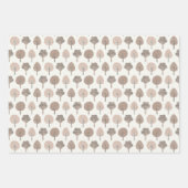 Feuille De Papier Cadeau Petits animaux et arbres dans les tons terre (Devant 3)