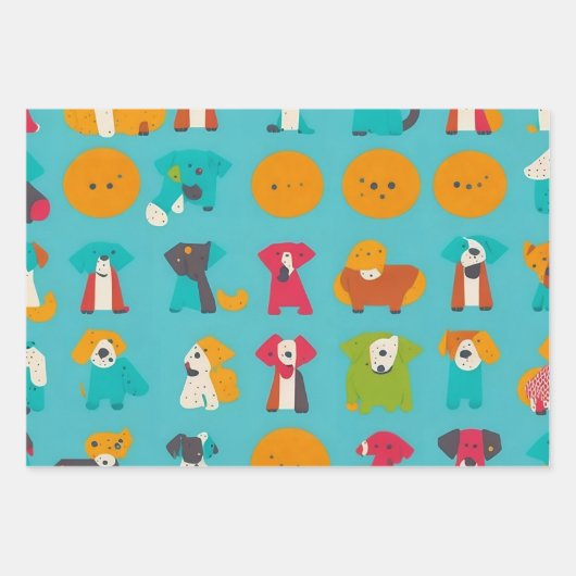 Feuille De Papier Cadeau Petits Chiens (Devant 3)