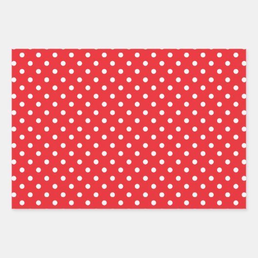 Feuille De Papier Cadeau Petits points rouges et blancs (Devant 3)