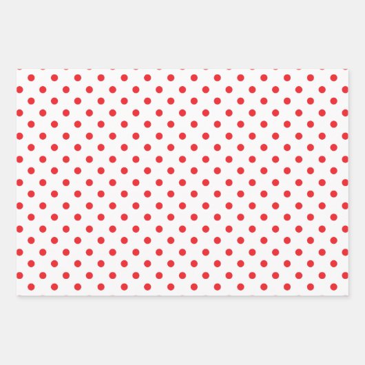 Feuille De Papier Cadeau Petits points rouges et blancs (Devant 2)