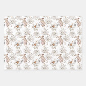 Feuille De Papier Cadeau Petits Souris Brun Actifs Bébé (Devant)