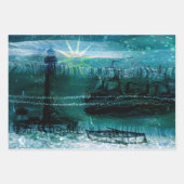 Feuille De Papier Cadeau Phares et navires vintages (Devant 3)