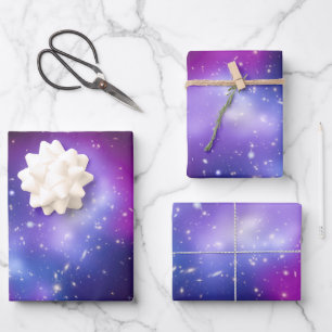 Feuille De Papier Cadeau Photo céleste pourpre de l'amas de galaxies MACS J