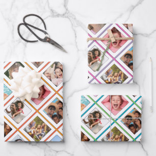 Feuille De Papier Cadeau Photo Collage Anniversaire