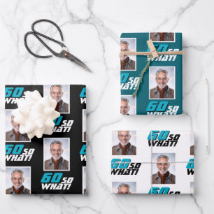 Feuille De Papier Cadeau Photo de citation drôle de 60 ans pour un 60e anni