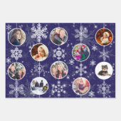 Feuille De Papier Cadeau Photo de l'élégante famille Blue Hanoukka (Devant 2)