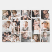 Feuille De Papier Cadeau Photo de Noël Joyeux Moderne Collage Candy Stripes (Devant)