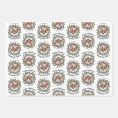 Feuille De Papier Cadeau Photo de Noël Whimsical - Calligraphie - Branches (Devant)