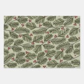 Feuille De Papier Cadeau Photo de Noël Whimsical - Calligraphie - Branches (Devant 2)