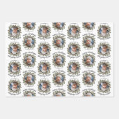 Feuille De Papier Cadeau Photo de Noël Whimsical - Calligraphie - Branches (Devant)