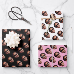 Feuille De Papier Cadeau Photo de visage personnalisée amusante