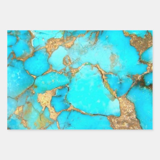 Feuille De Papier Cadeau photo en pierre turquoise (Devant 2)