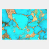 Feuille De Papier Cadeau photo en pierre turquoise (Devant)