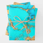 Feuille De Papier Cadeau photo en pierre turquoise (En situation)