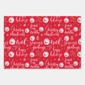 Feuille De Papier Cadeau Photo Noël Phrases Variété Pack (Devant 3)