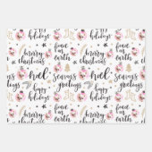 Feuille De Papier Cadeau Photo Noël Phrases Variété Pack (Devant)