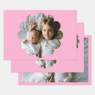 Feuille De Papier Cadeau Photo personnalisé dans une fleur
