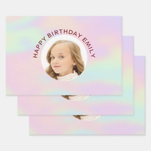 Feuille De Papier Cadeau Photo personnalisée (Lot)