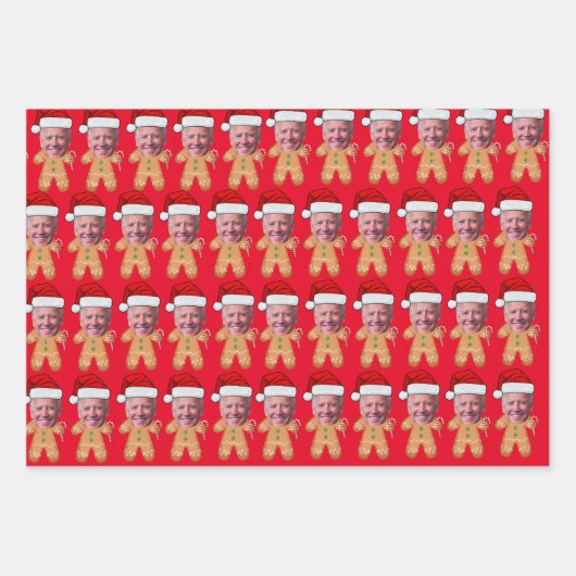 Feuille De Papier Cadeau Photo personnalisée Visage pain d'épice drôle Joe (Devant 3)