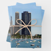 Feuille De Papier Cadeau Photo Skyfront de Chicago (En situation)