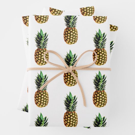 Feuille De Papier Cadeau Photographie de fruit d'ananas tropical motif Noël (En situation)