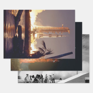 Feuille De Papier Cadeau Photos de lancement de fusée de la NASA