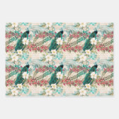 Feuille De Papier Cadeau Pic rose pourpre Floral (Devant 3)