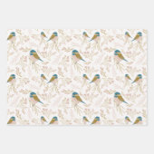 Feuille De Papier Cadeau Pickadee Et Découpage Florale (Devant 3)