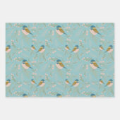 Feuille De Papier Cadeau Pickadee Et Découpage Florale (Devant 2)