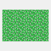 Feuille De Papier Cadeau Pickball Noël Rouge Vert Bleu Ho Ho Neige (Devant 2)