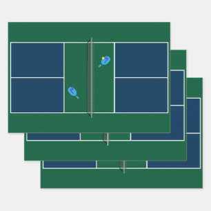 Feuille De Papier Cadeau Pickleball Court Racket Sport