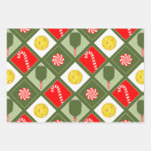 Feuille De Papier Cadeau Pickleball Noël cadeau de vacances (Devant 3)
