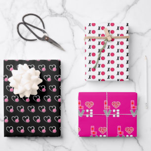 Feuille De Papier Cadeau Pickleball Saint-Valentin Câlins Baisers XOXO Cœur