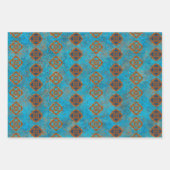 Feuille De Papier Cadeau Pics Turquoise géométrique du sud-ouest (Devant 3)