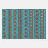 Feuille De Papier Cadeau Pics Turquoise géométrique du sud-ouest (Devant 2)