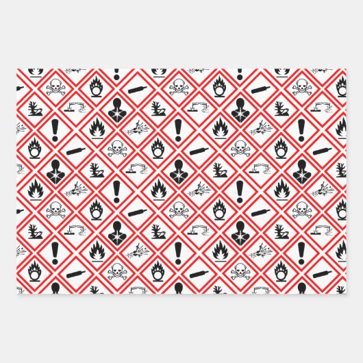 Feuille De Papier Cadeau Pictogrammes de danger d'Osha (Devant)