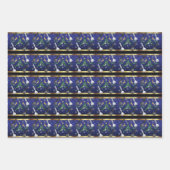 Feuille De Papier Cadeau Pièces d'échecs de Noël - Flèches de neige, Arbre (Devant 2)