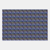 Feuille De Papier Cadeau Pièces d'échecs de Noël - Flèches de neige, Arbre (Devant)