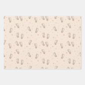 Feuille De Papier Cadeau Pieds bébé garçon fille douche beige (Devant 3)
