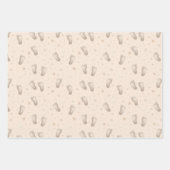 Feuille De Papier Cadeau Pieds bébé garçon fille douche beige (Devant)