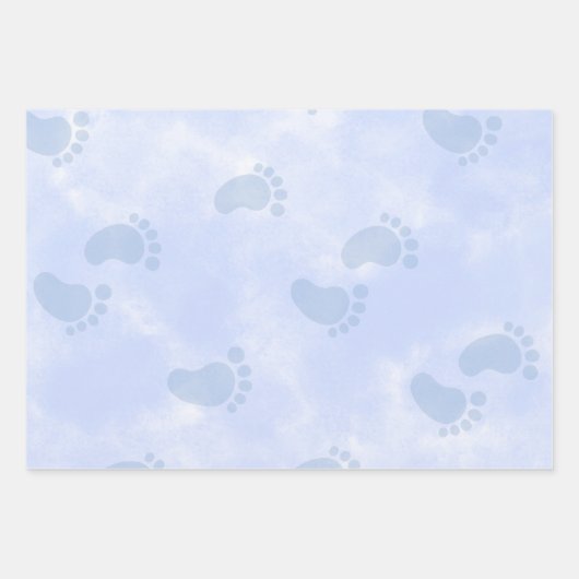 Feuille De Papier Cadeau Pieds de bébé (Devant)