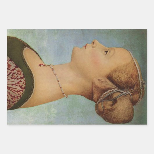 Feuille De Papier Cadeau Piero del Pollaiuolo, Portrait d'une jeune femme (Devant)