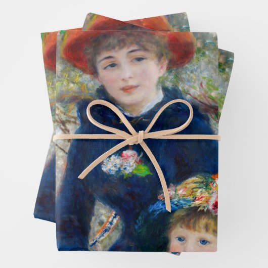 Feuille De Papier Cadeau Pierre-Auguste Renoir - Deux soeurs sur la terrass (En situation)