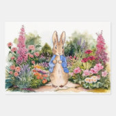 Feuille De Papier Cadeau Pierre le lapin dans son jardin (Devant 3)