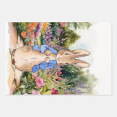 Feuille De Papier Cadeau Pierre le lapin dans son jardin (Devant 2)