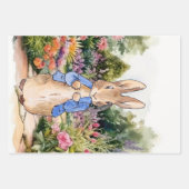 Feuille De Papier Cadeau Pierre le lapin dans son jardin (Devant)