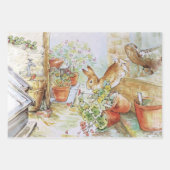 Feuille De Papier Cadeau Pierre le lapin qui tombe dans le hangar du jardin (Devant 2)