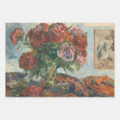 Feuille De Papier Cadeau Pierre rouge Fleurs Paul Gaugin Art (Devant 2)