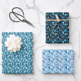 Feuille De Papier Cadeau Pierres précieuses bleues