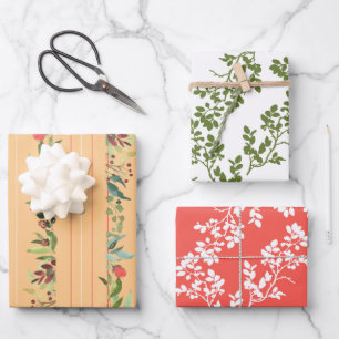 Feuille De Papier Cadeau Pierres roses et bandes frontalières Assorties